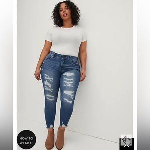 Torrid Bombshell Skinny Distressed Jean